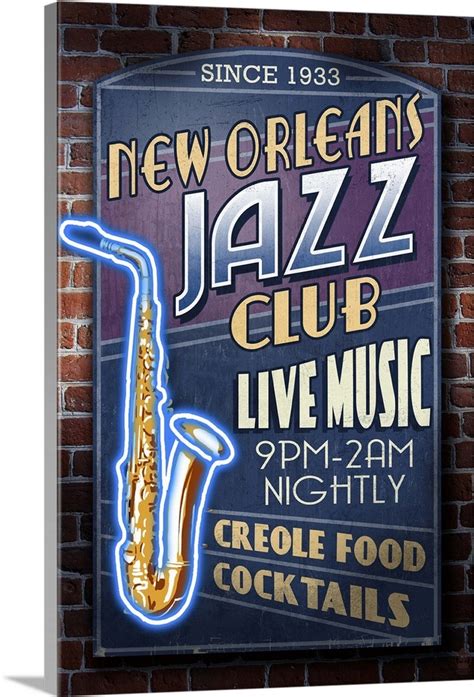 New Orleans Louisiana Jazz Club Wall Art Canvas Prints Framed