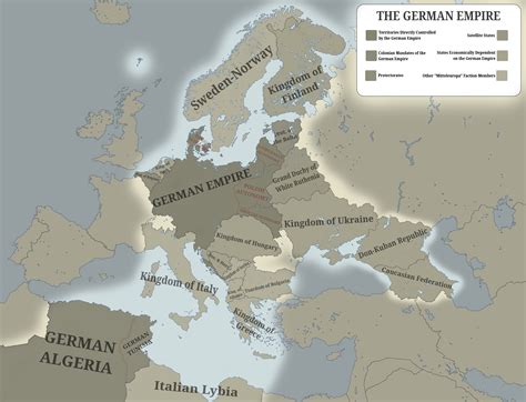the german empire and her sphere of inlfuence imaginarymaps