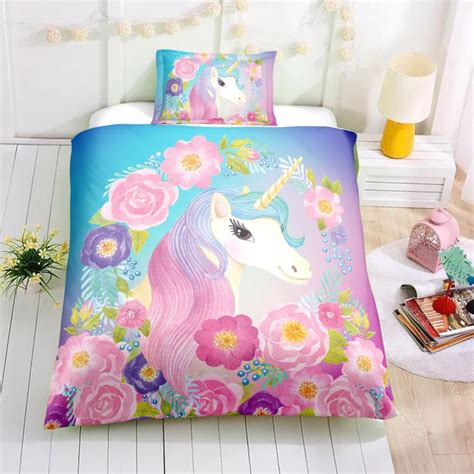 Twin Kid Unicorn Bedding Set Unicorn Bed Set Unicorn Bed In A Bag