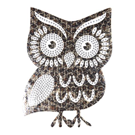 Large Sequin Vivid Owl Patch Cstown