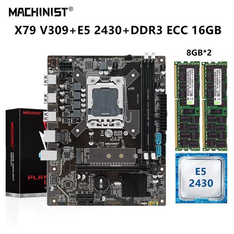 Machinista X79 Placa Mãe Lga 1356 Conjunto Kit Com Xeon E5 2430 Processador Central 16gb 2 8gb