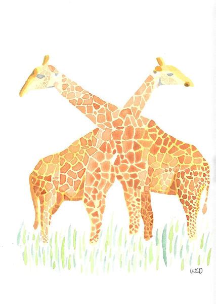 Giraffes Card Wesleys Watercolour Martello Alley