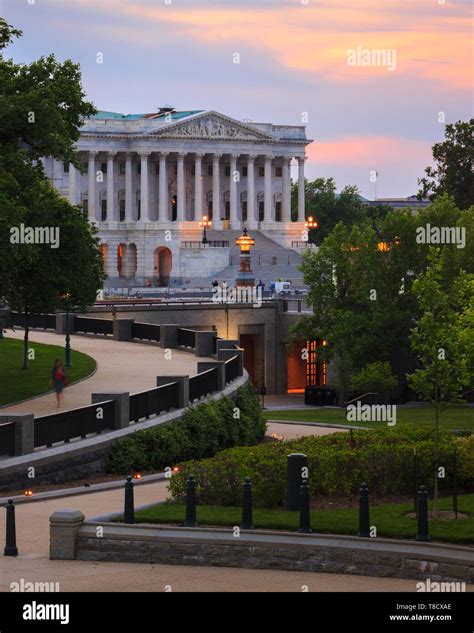 View Of The Capitol Building During A Beautiful Sunset In Washington