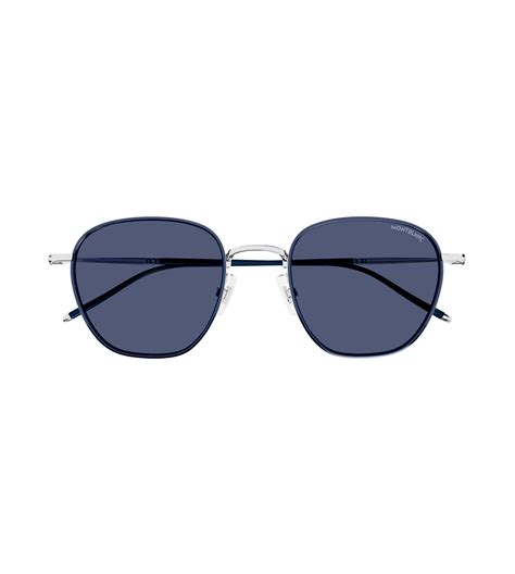 Montblanc Mens Blue Round Sunglasses