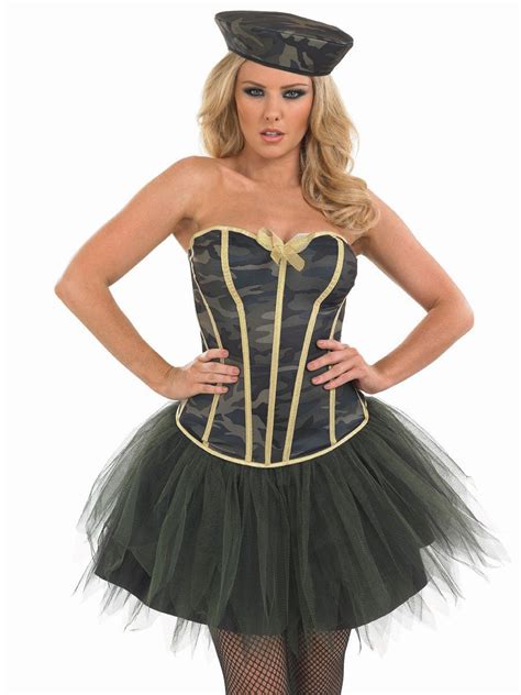 Ladies Army Girl Tutu Military Uniform Fancy Dress Costume Outfit 8 26