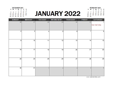 2022 Calendar Planner New Zealand Excel Free Printable Templates