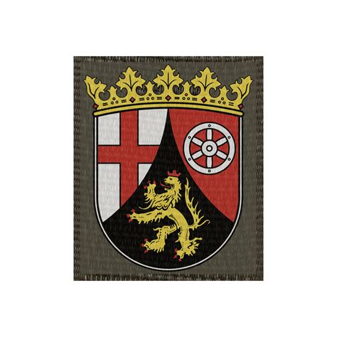 Wappen Rheinland Pfalz 50x60mm Oliv Klett Patch