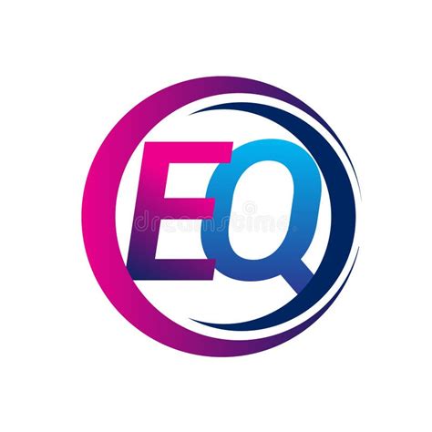 Initial Letter Logo Eq Company Name Blue And Magenta Color On Circle