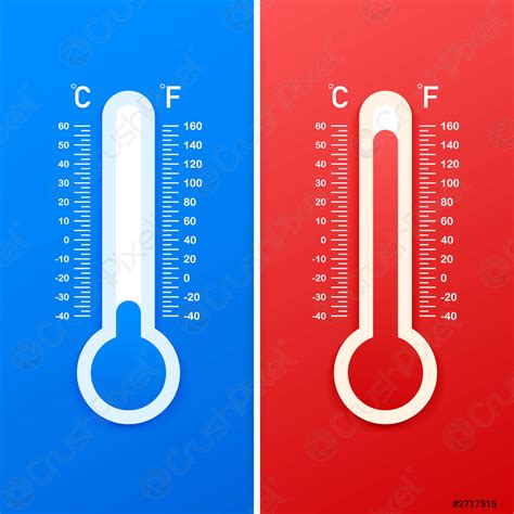Weather Thermometer Warm And Cold Temperatures Vector Illustration