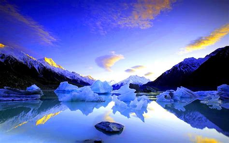 Icy Lake Mountain Ice Lake Landscape Hd Wallpaper Peakpx
