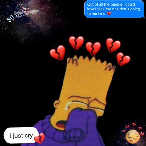 🙄🖤🤞sad Sadmoment Simpson Bart Love Heartbreak Fotoed