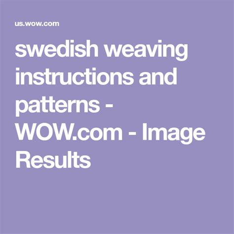 Swedish Weaving Instructions And Patterns Image Results
