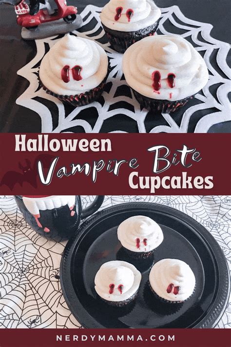 halloween vampire bite cupcakes recipe in 2022 cupcake recipes halloween recipes filled