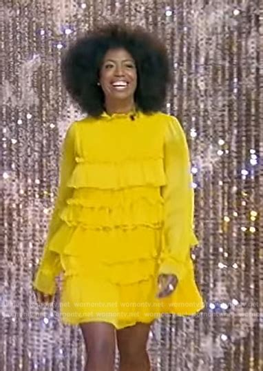 Wornontv Brandee Youngers Yellow Ruffle Mini Dress On Tamron Hall