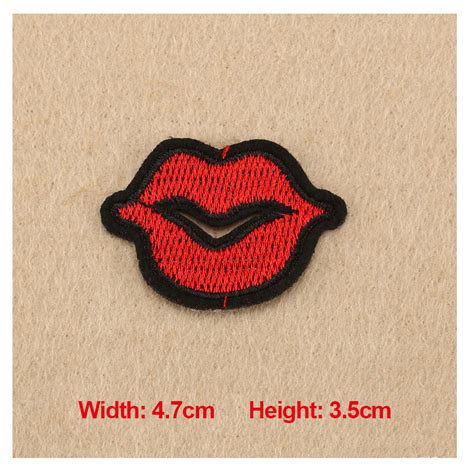 1pc Patches For Clothing Embroidery Red Lips 47x35cm Patches For