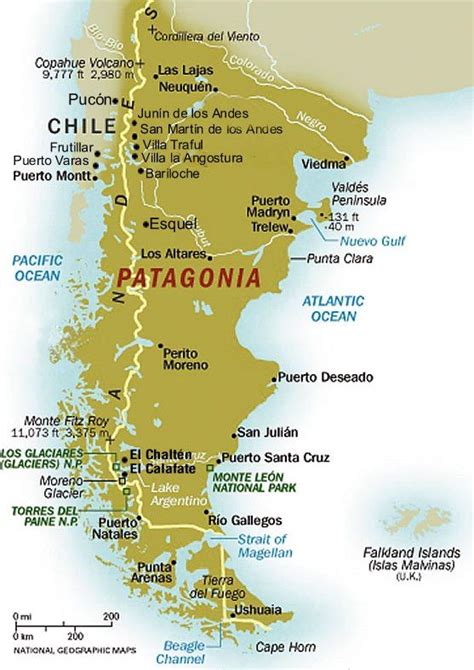 Patagonia South America Map Map Of The World