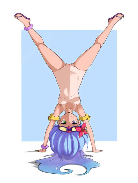 Rule 34 Armpits Blue Background Blue Hair Breasts Closed
