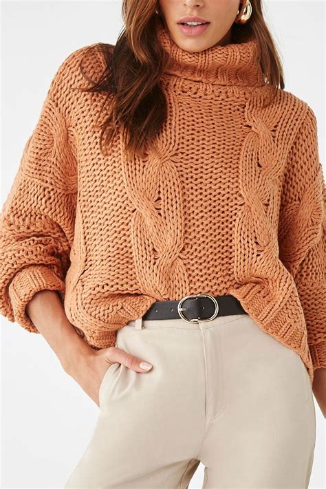 Chunky Open Knit Turtleneck Sweater Forever 21 Knit Turtleneck