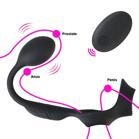 olo male prostate massager 10 speed vibrator butt plug delay ejaculation ring prostate
