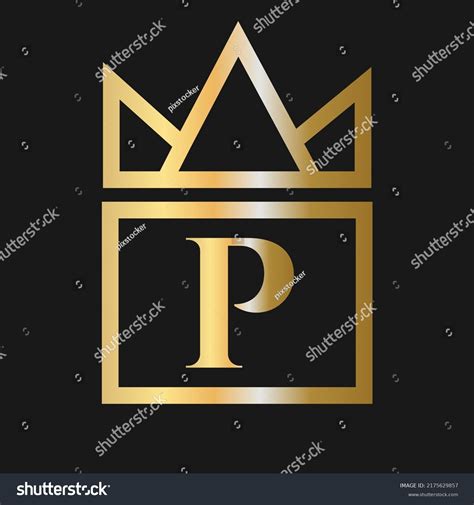 Luxury Letter P Crown Logo Cosmetic Stock Vector Royalty Free