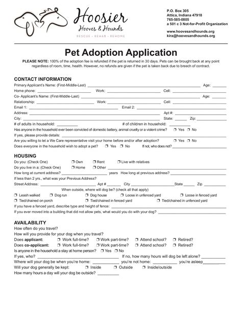 Dog Adoption Application Template ~ Addictionary