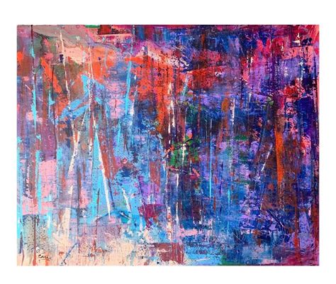 Signed Colorful Original Abstract Expressionist Painting By Arlene Carr