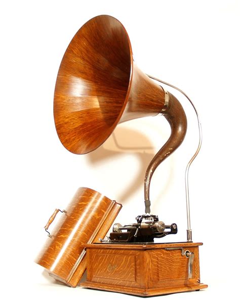 1912 Edison Triumph E Phonograph With Original Wood Cygnet Horn 2 And 4