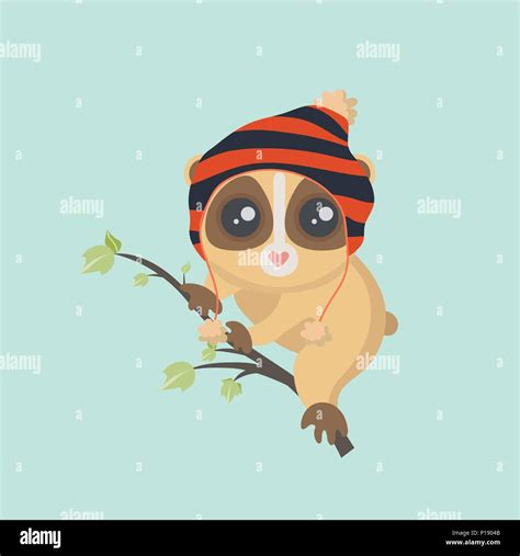 Cute Slow Loris Illustration Stock Vector Image And Art Alamy