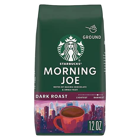 starbucks morning joe 100 arabica ground dark roast coffee bag 12 oz andronico s