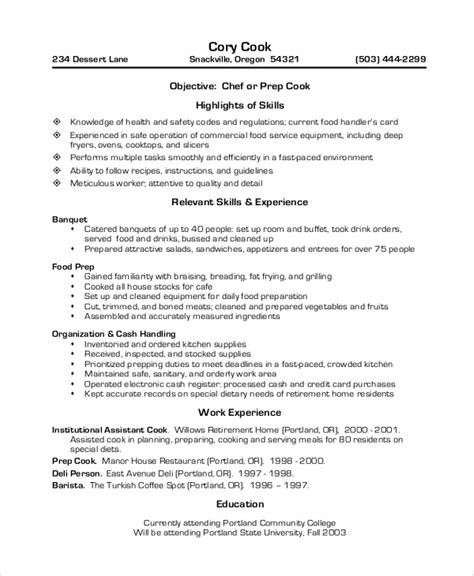 Culinary Resume Objective Culinary Resume 2 Scott Apsed1936