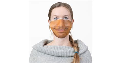 smiling man with mustache funny adult cloth face mask