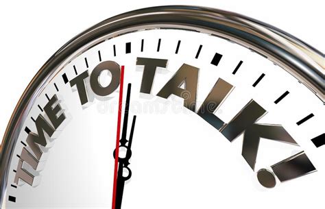 Time To Talk Communicate Meeting Discussion Clock Stock Illustration