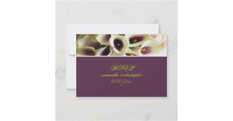 Pixdezines Purple Calla Liliesdiy Rsvp Card Zazzle