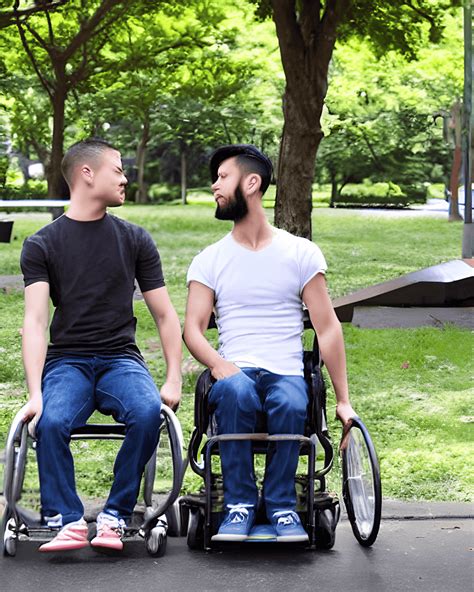 Muscular Gay Lovers In Wheelchairs Creative Fabrica