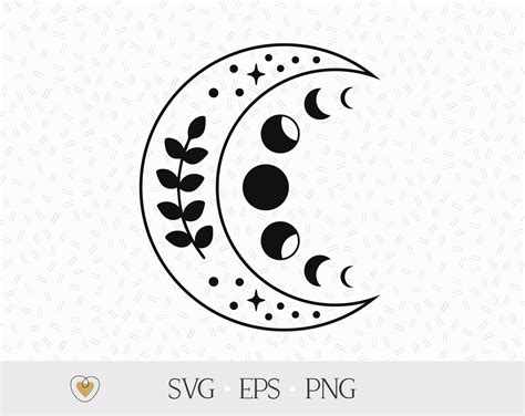 Moon Phase Svg Crescent Moon Svg Commercial Use Celestial Svg Files
