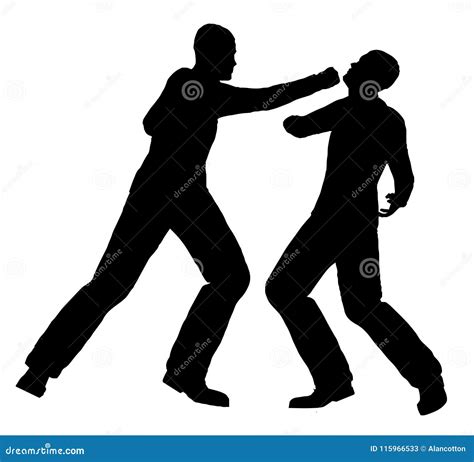 Street Fight Action Figures Silhouette Stock Vector Illustration Of Fight Vector 115966533
