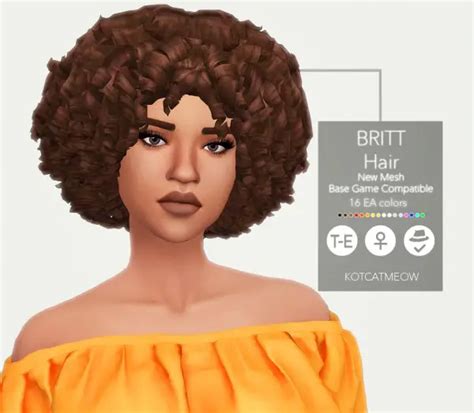 Kot Cat Britt Hair Retextured Sims 4 Hairs