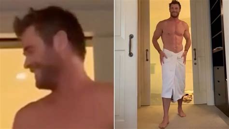 Chris Hemsworth Sends Fans Wild As He Shows Off Muscly Torso Wearing Nothing But A Towel