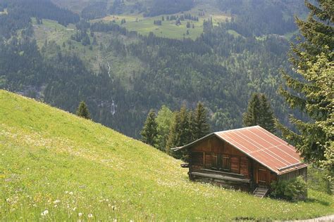 Hd Wallpaper Cabin On Mountain Chalet Cottage Alps Alpine