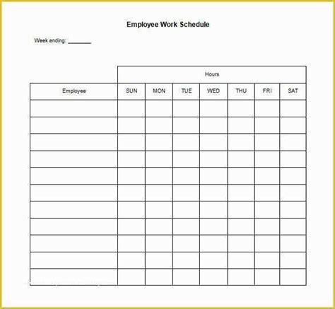 Free Scheduling Calendar Template Of Blank Restaurant Employee Schedule