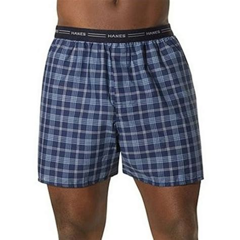 Hanes Hanes Mens Comfort Flex Plaid Boxers With Exposed Waistband