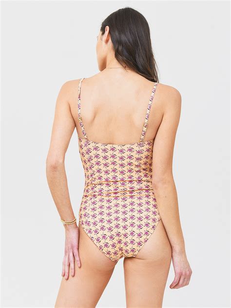 Tory Burch Womens Printed Underwire One Piece Swimsuit