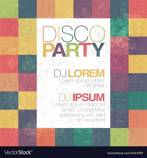 Disco Retro Party Flyer Template Royalty Free Vector Image