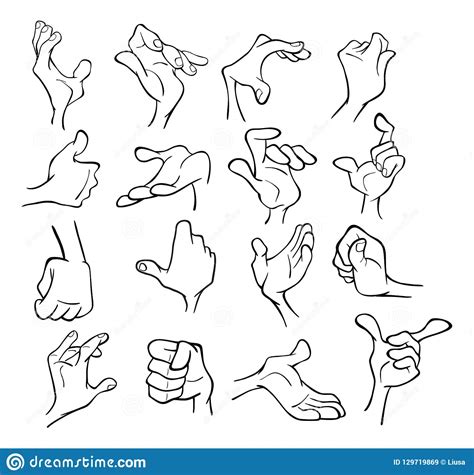 A Set Of Cartoon Illustrations Hands With Different Gestures For You