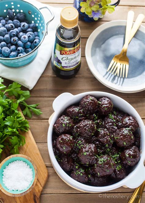 Blueberry Balsamic Turkey Meatballs The Noshery