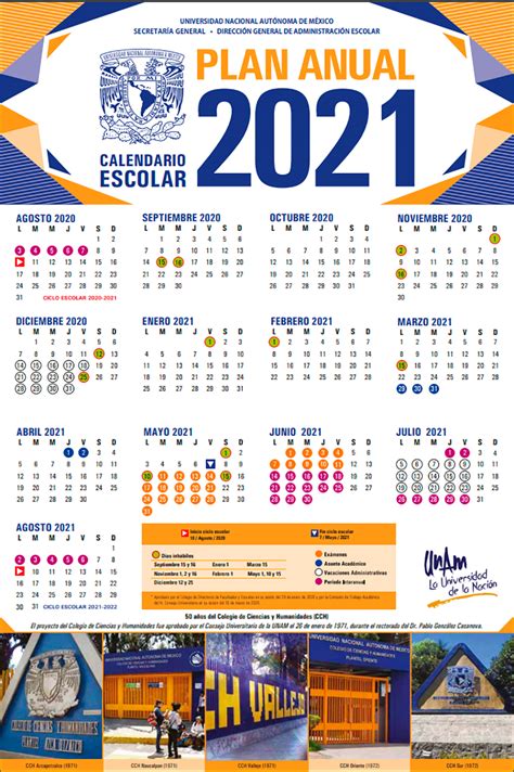 Calendario Escolar Anual Unam 2022