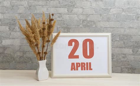 April 20 20th Day Of Month Calendar Date Stock Illustration