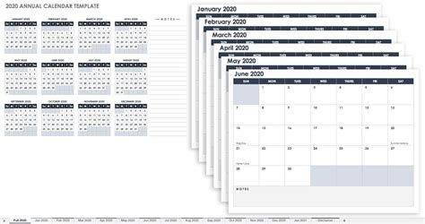 Excel Calendar Template 2020 6 Month A Page Calendar Template Printable