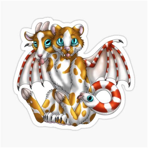Chimera Cubs Ginger Bicolor Sticker For Sale By Spyroid101 Redbubble