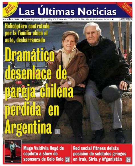 Periódico Las Últimas Noticias Chile Periódicos De Chile Edición De Martes 30 De Enero De